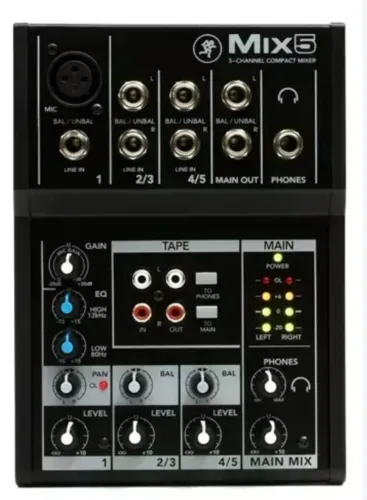 Mesa De Som Mackie Mix5 Phantom Power 48v 5 Canais 4.8V