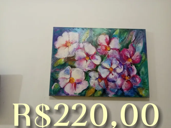 Quadro Flores Rochas