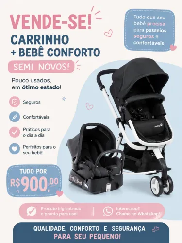 Carrinho e bebê conforto