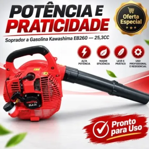 Soprador De Folhas A Gasolina Kawashima Kwb26 AS 25,4cc