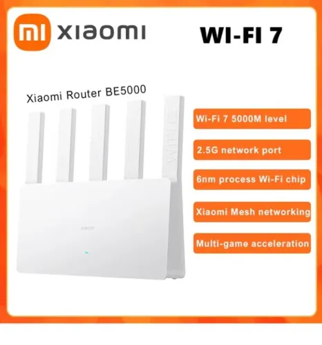 Roteador Xiaomi BE5000 WiFi 7, Dupla Wan, NOVO