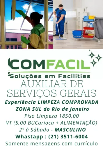 AUXILIAR DE SERVIÇOS GERAIS - URGENTE