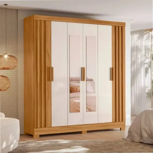 Guarda-Roupa com Espelho 6 Portas 2 Gavetas DIVIDIMOS EM ATÉ 10X SEM JUROS
