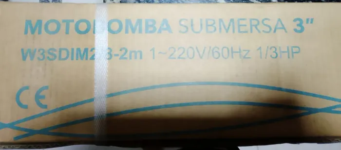 Bomba Submersa 3" 1/3HP 220V NOVA NF - Poço Artesiano