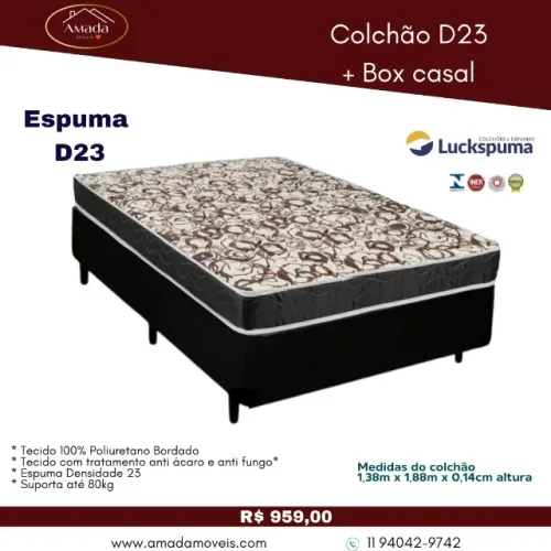 Colchão D23 + box casal