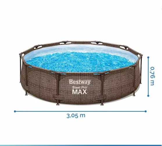 Piscina Estrutural 4678L Circular Deluxe + Filtro 110V Capa + Forro Bestway
