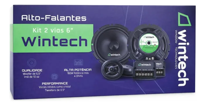 Kit Alto-falante 2 Vias Wintech 6 Polegadas E Tweeters 0,5