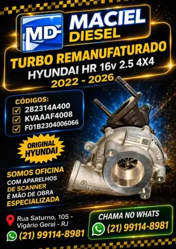 TURBINA REMANUFATURADA KIA BONGO 2022 A 2026 COM GARANTIA