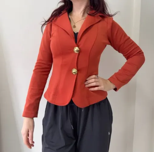 Blazer tipo neoprene terracota M