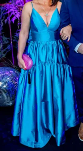 Vestido de festa azul turquesa original M Rodarte