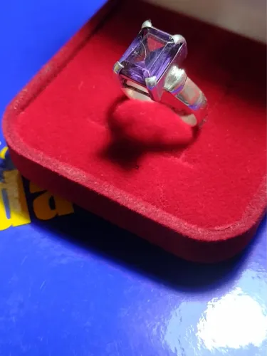Anel Prata 950 Pedra Zircônia 12x10 mm