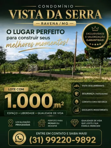 VENDE-SE LOTE EM CONDOMÍNIO EM RAVENA-MG