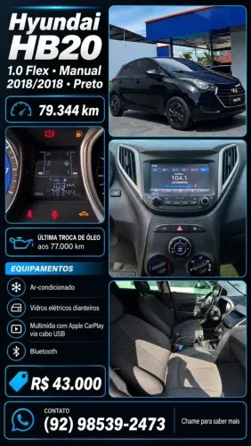 Hyundai HB20 Comf./c.plus/c.style 1.0 Flex 12V 2018
