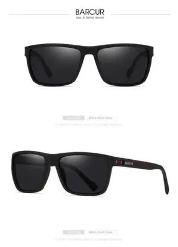 Óculos De Sol Barcur Uv400 Polarizado Original Preto Bc2139
