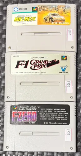 Big Run, F-Zero e F1 Grand Prix Originais SNES SFC Super Famicom
