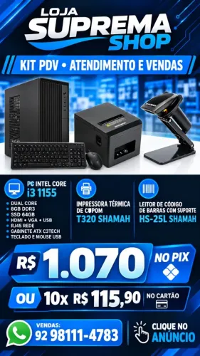 PC INTEL CORE i3 PRA ATENDIMENTO ACOMPANHA IMP CUPOM + LEITOR 
