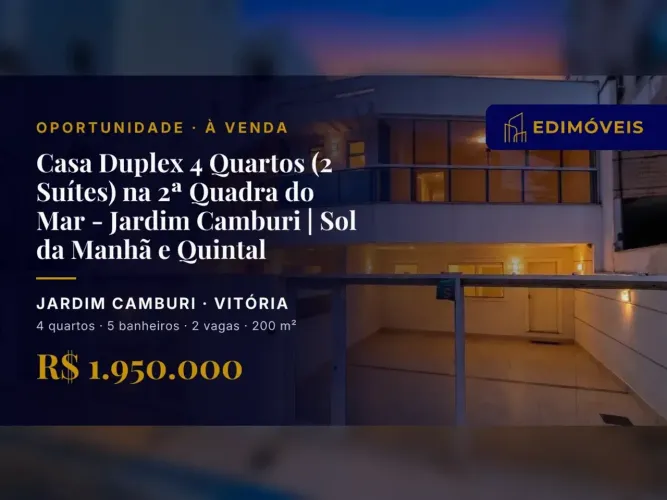 Jardim Camburi| Casa Duplex 4 quartos, espaço e tranquilidade para você