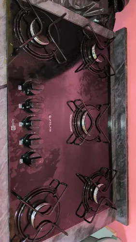 Fogão Cooktop 5 bocas semi novo+ armário de cozinha
