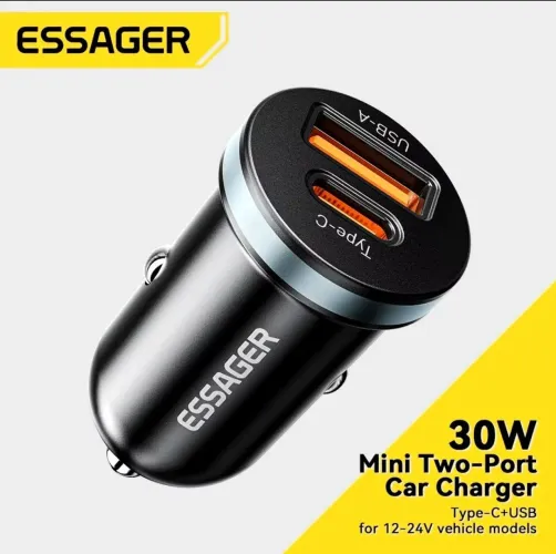 Caregador veícula para celular 30w 