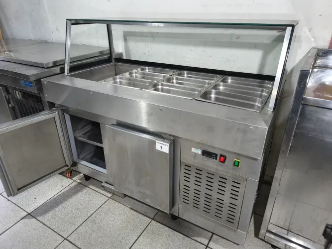 Balcão refrigerado inox condimentos 220v dependendo do local entrega grátis hoje mesmo