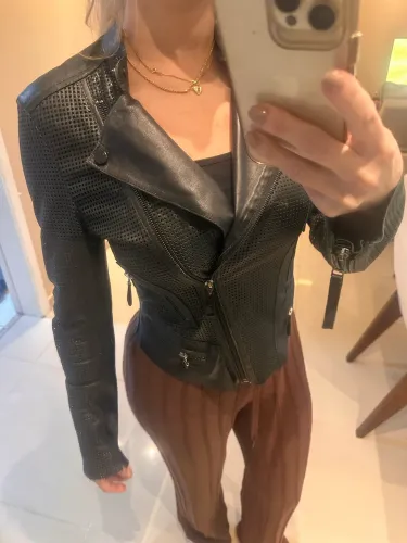 Jaqueta biker pelica animale 