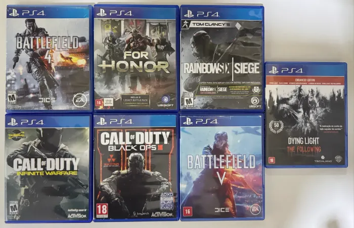 Combo 7 jogos PS4 Lote da foto envio olx pay