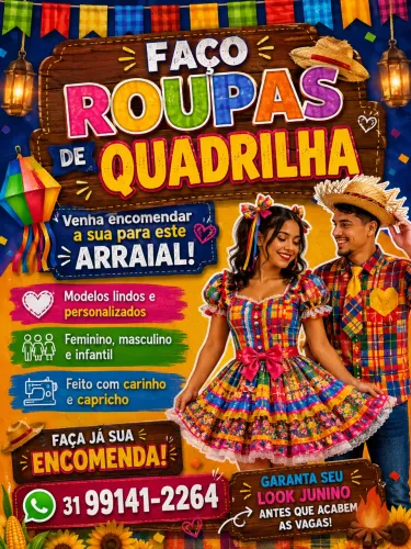 Saias. De quadrilha 