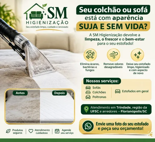 Higienização de colchões e estofados em Florianópolis