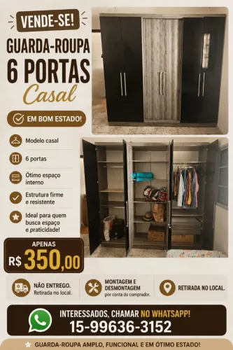 Guarda roupa 6 portas 