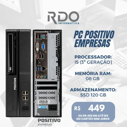 PC Positivo i5 3ª Geração 8GB RAM SSD 120GB - Computador ideal para empresas (BARATO)