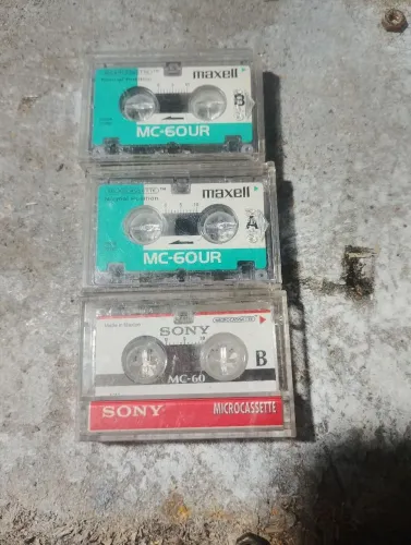 3 fitas microcassete Sony Maxell 60 min