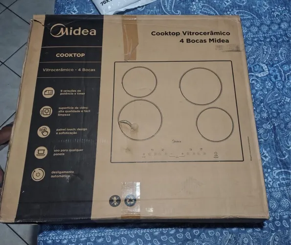 Cooktop Elétrico Vitrocerâmico Midea 4 Bocas - 220V | NOVO LACRADO