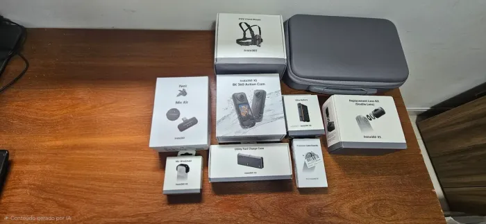 Insta360 X5 com vários acessórios!