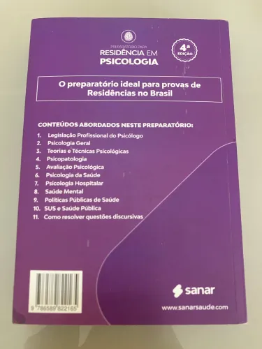 Preparatório para Residência em Psicologia 4ª Edição - Editora Sanar