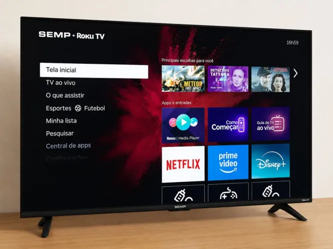 TV SMART SEMP (ROKU) 4K 50 POLEGADAS (PERFEITA)