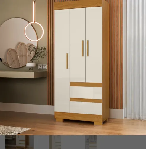 Guarda-Roupa Alvorada Max 2,73 m com Espelho e 3 Portas de Correr