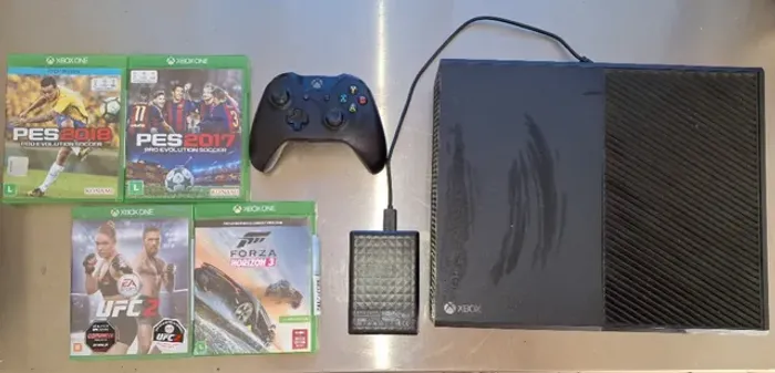  Xbox One + jogos + HD Externo 2 TB