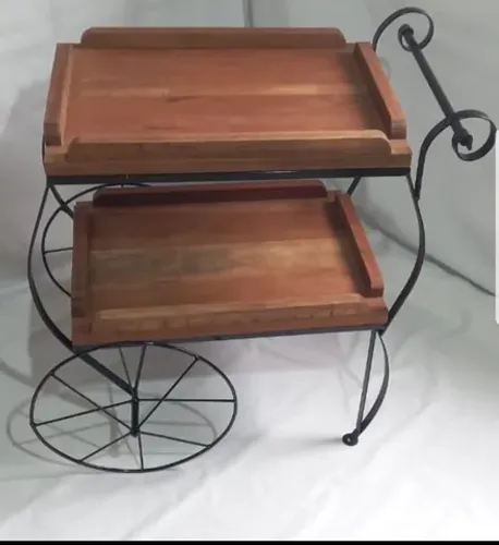 Carrinho de chá mesa rústico 