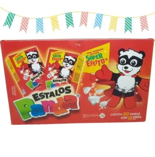 Estalinho Estalo Panda Cx Lacrada Com 50em C/10un Atacado