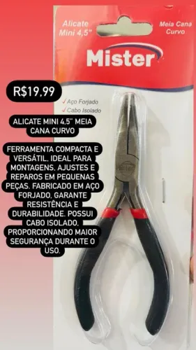 Alicate de 4,5" meia cana curva 