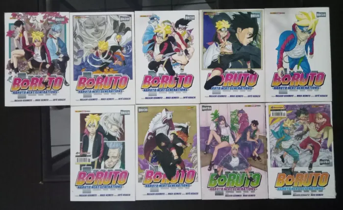 Nove mangás do anime Boruto do 1 ao 6, 13 19 e 20