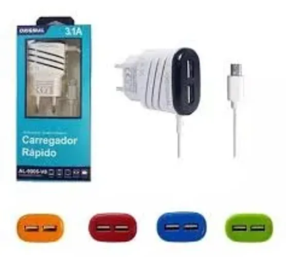 Carregador Celular Original Rápido 3.1a Al-9006-v8 2 Usbs wpp:43. *