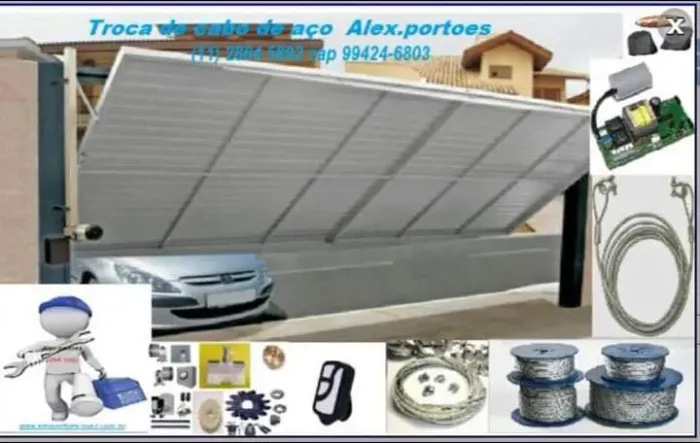 Troca cabo aço portão automático 150.00