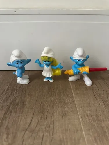brinquedos bonecos mcdonalds Os Smurfs - 3 unidades