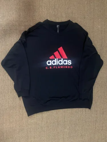 Blusa Moletom Flamengo DNA Adidas Masculina - Preto