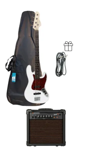 KIT-BAIXO I GIANNINI GB-100 WH/TT + Capa/Bag + Cubo Para Contrabaixo  + Cabo De Brinde