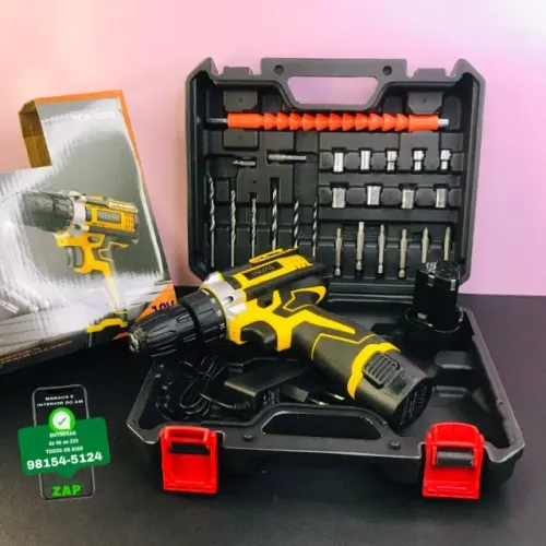 Furadeira Eletrica De Litio 12V Com 24 Peças - Entrega Rápida
