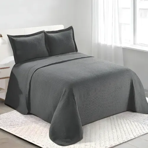 Cobre Leito Cama Casal Cinza Chumbo
