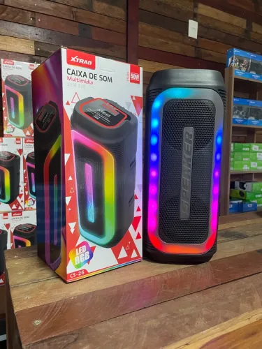 Caixa de Som Xtrad CS-26 Multimídia RGB 50W Diversas cores 