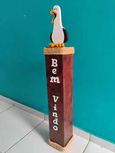 Enfeite Decorativo de Madeira Bem vindo
